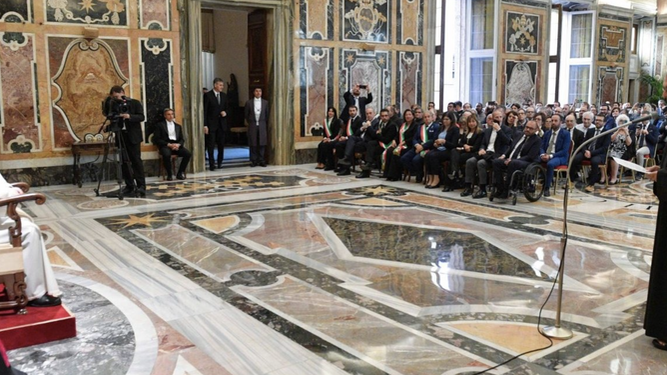Audiencia a los organizadores del VIII Centenario franciscano