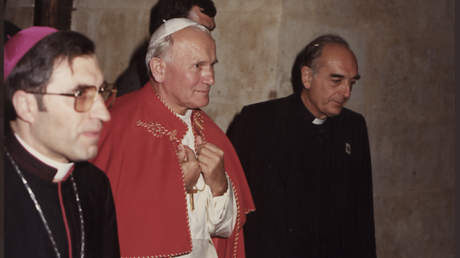 El Papa, con Rouco, que fue catedrático de Derecho Canónico en la UPSA