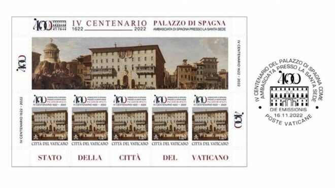 Sello por los 400 años de la embajada española en el Vaticano