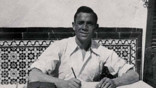 Miguel Hernández en la imagen de portada de 'El oficio de poeta', de Eutimio Martín