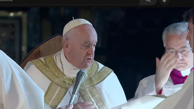 El Papa, durante la misa