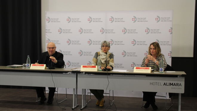 Elisabetta Piqué y Martín Gelabert, en el Grup Sant Jordi