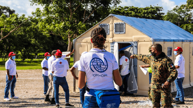 Recepción de migrates en Panamá