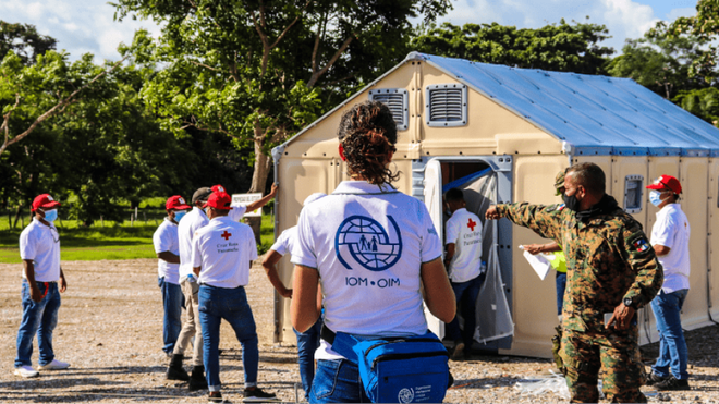 Recepción de migrates en Panamá
