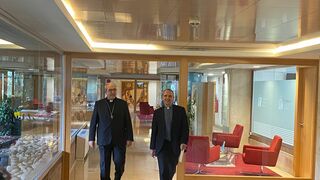 César García Magán, a su entrada a la sala de prensa