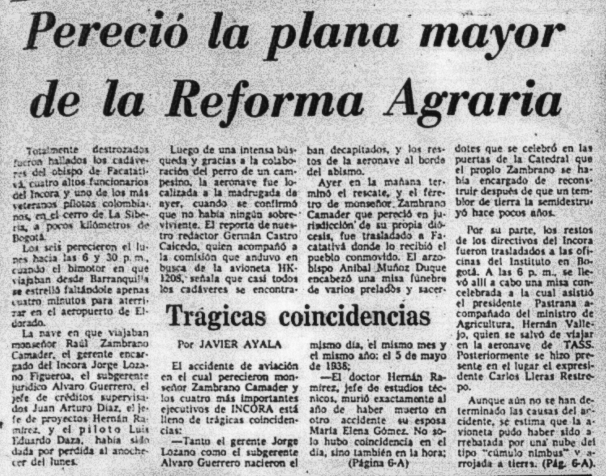 informe de prensa sobre el accidente aéreo