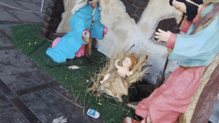 El pesebre de la catedral de La Plata, vandalizado tras la victoria mundialista de Argentina