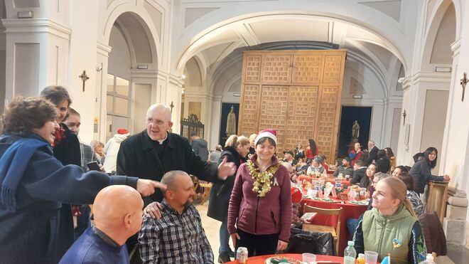 Osoro, en la comida de Navidad de la Comunidad de Sant'Egidio de Madrid