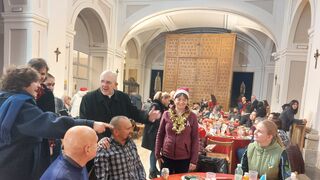 Osoro, en la comida de Navidad de la Comunidad de Sant'Egidio de Madrid