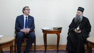 Porfirije, con el presidente de Serbia, hoy