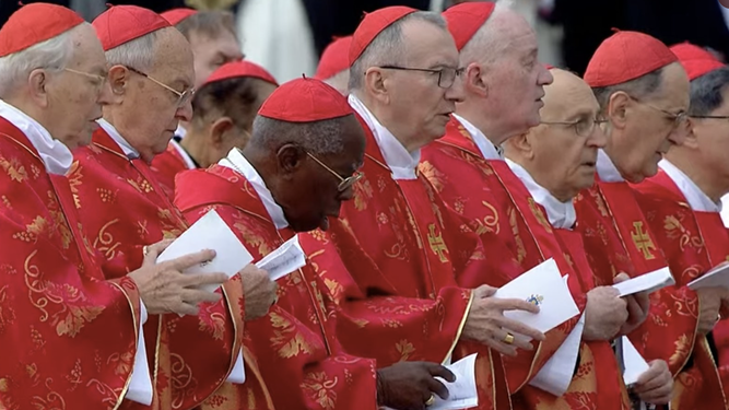 Los cardenales, durante la ceremonia