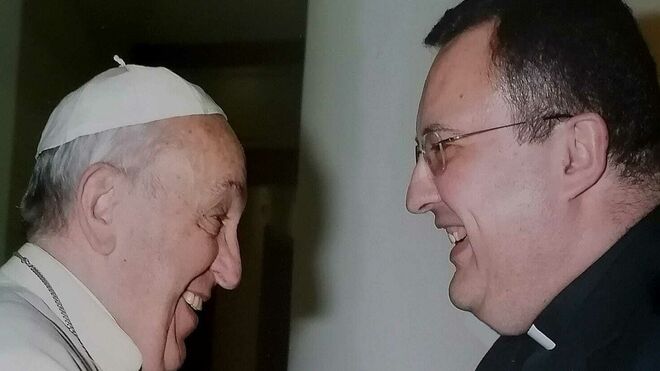 Alberto Royo, con el Papa Francisco