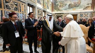 El Papa durante su audiencia de hoy