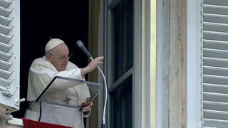 Francisco saluda a los fieles desde el balcón del Palacio Apostólico