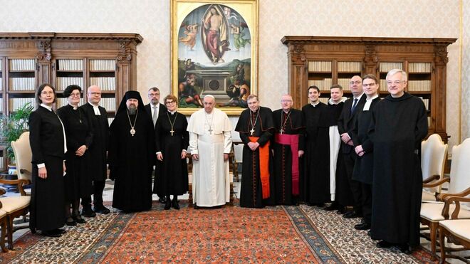 Francisco, con la delegación ecuménica de Finlandia