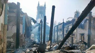 Nuestra Señora de la Asunción, la iglesia incendiada en Myanmar