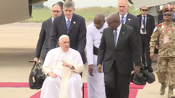 El Papa, junto al presidente de Congo