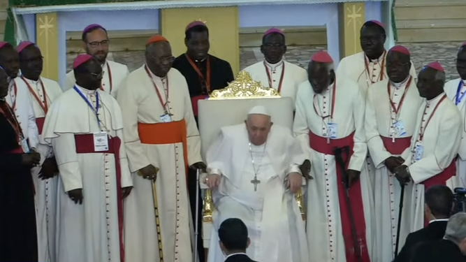 Papa y obispos sudaneses