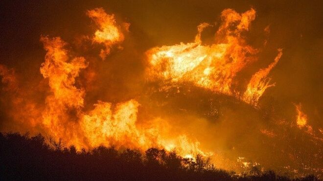 Incendio en Chile arde