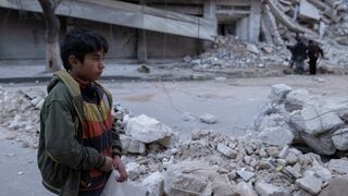 Escombros tras el terremoto. Siria