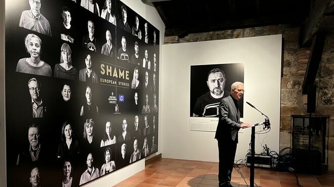 Kermán López, en la inauguración de la muestra