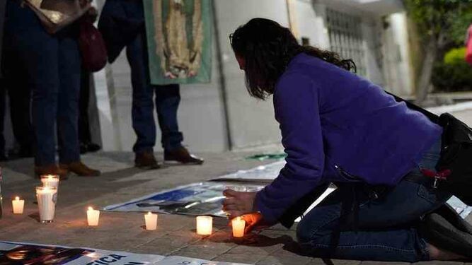 Protesta pacífica ante la embajada de Nicaragua en México