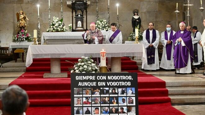 Julián Barrio, durante el funeral