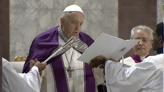 El Papa, durante la ceremonia del Miércoles de Ceniza