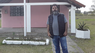 Rodrigo Vargas, ante la capilla de Nuestra Señora de Guadalupe