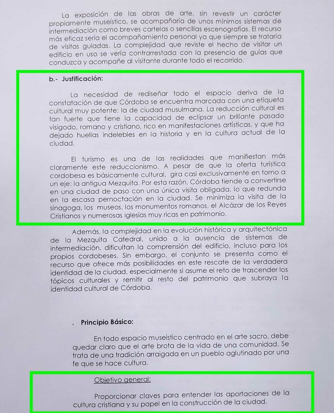 Documento del Obispado sobre la mezquita de Córdoba