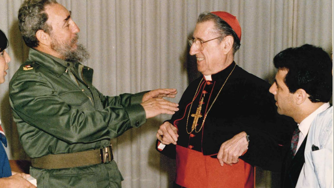 Fidel, cardenal O'Connor y Mario Paredes