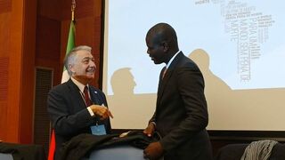 Mario Marazziti, Comunidad de Sant'Egidio, y Ronald Ozzy Lamola, Ministro sudafricano de Justicia