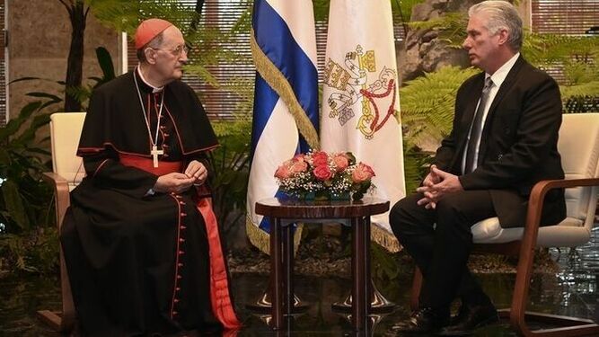 Cardenal Stella y el presidente Díaz-Canel