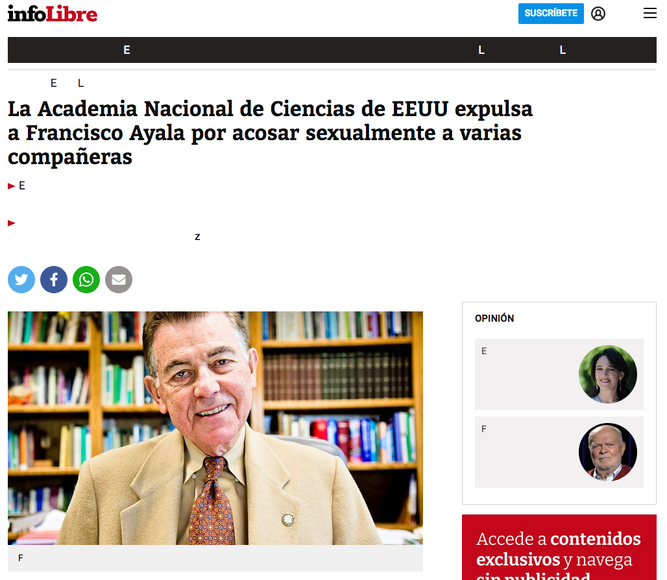 Ayala, expulsado de la Academia Nacional de Ciencias
