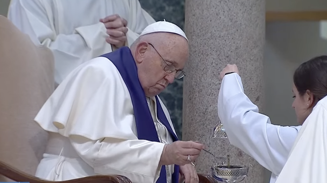 El Papa, durante la ceremonia