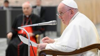 Francisco, durante la audiencia en la Pablo VI