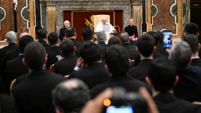 Francisco, con los seminaristas de Calabria