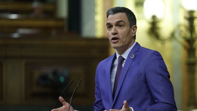 Pedro Sánchez durante la moción de censura