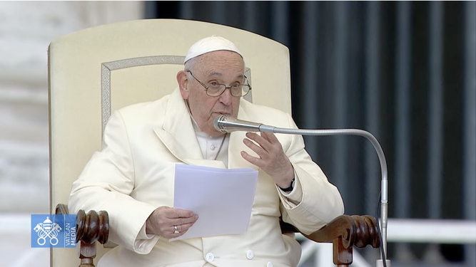 El Papa, en un momento de su disertación