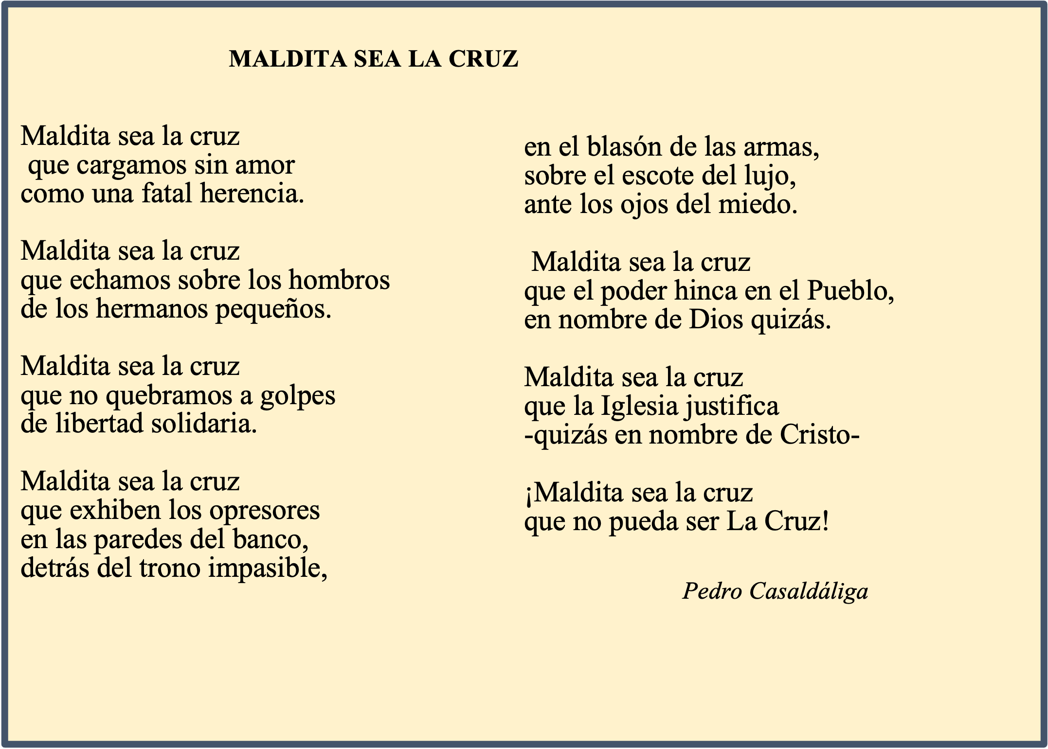 Maldita sea la cruz