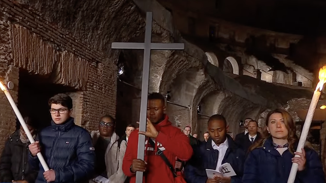 Una de las estaciones del Vía Crucis