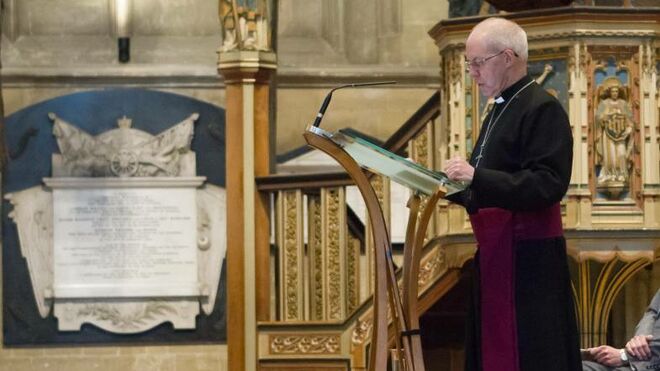 Justin Welby, durante su charla