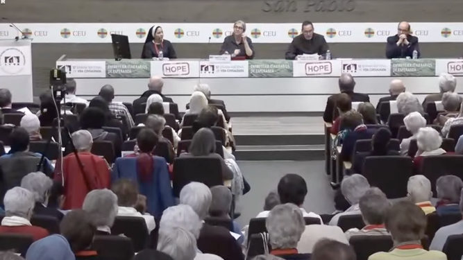 Fray Miguel Márquez durante su ponencia en la SNVC