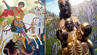 Sant Jordi y la Virgen de Montserrat