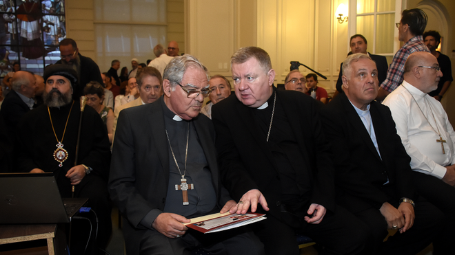 Oscar Ojea, el nuncio, Marcelo Colombo y Carlos Azpiroz