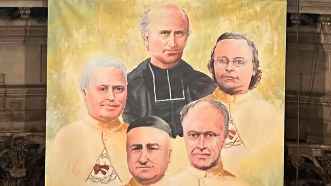 Imagen de los cinco mártires de la Comuna de París