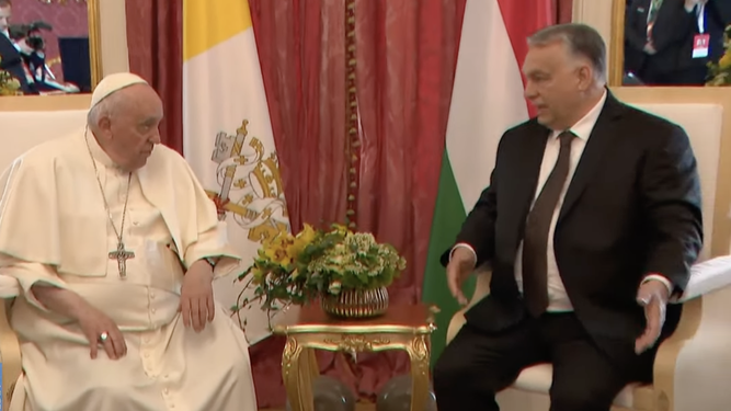 Francisco y el primer ministro de Hungría, Viktor Orbán