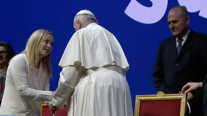 Meloni saluda al Papa