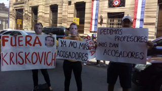 Manifestación contra Kriskovich en la Universidad Católica