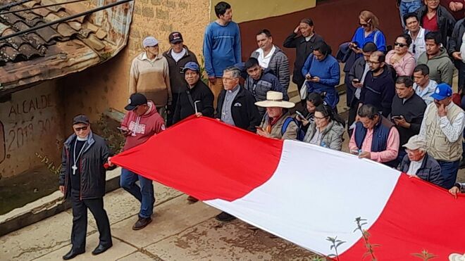 Marcha contra la minera Río Blanco